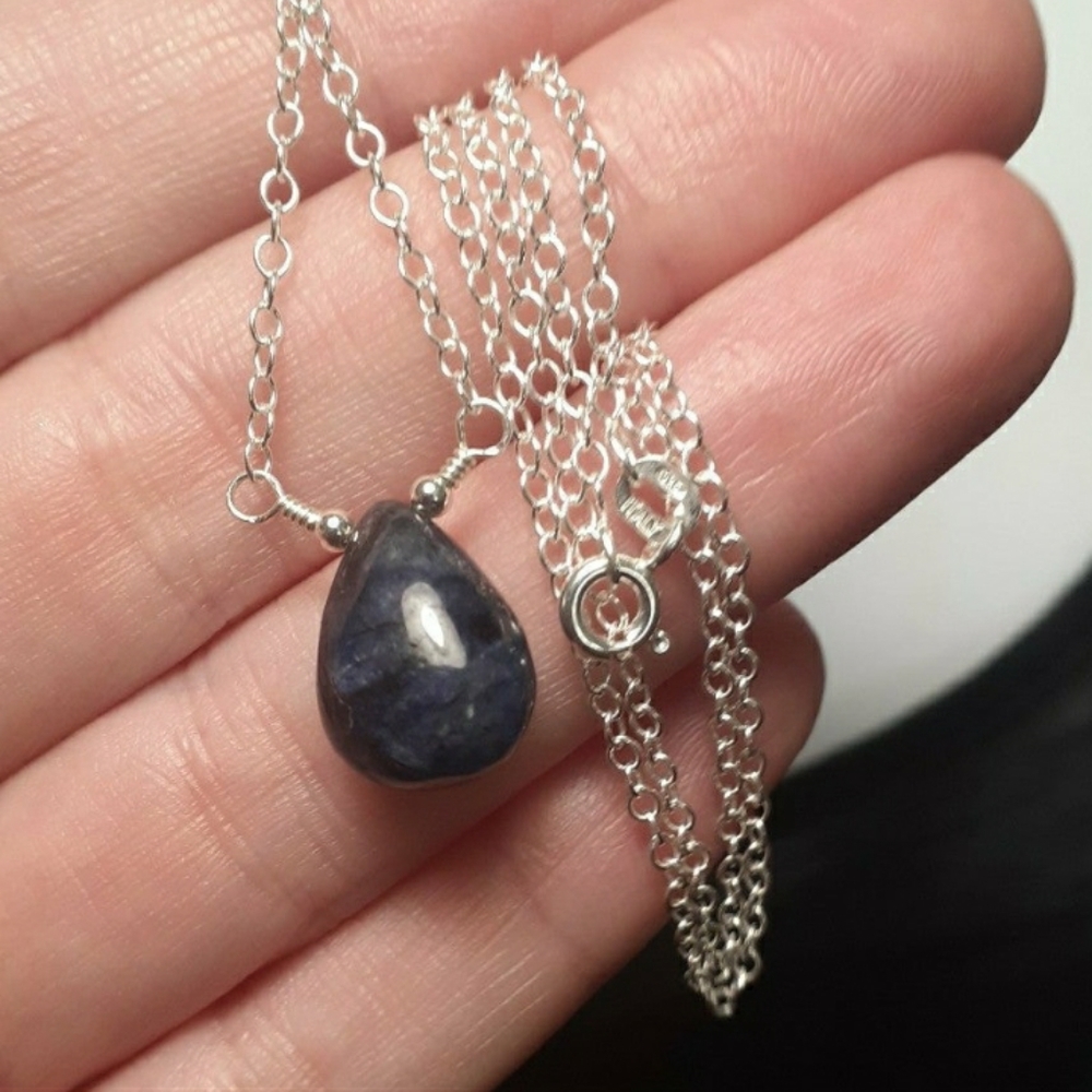 ♡BLUE SAPPHIRE & 925SS NECKLACE♡